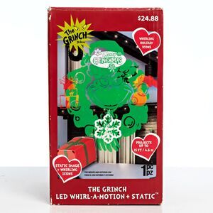 Grinch LED Whirl A Motion + Static Light Show Christmas Holiday Projector Gemmy